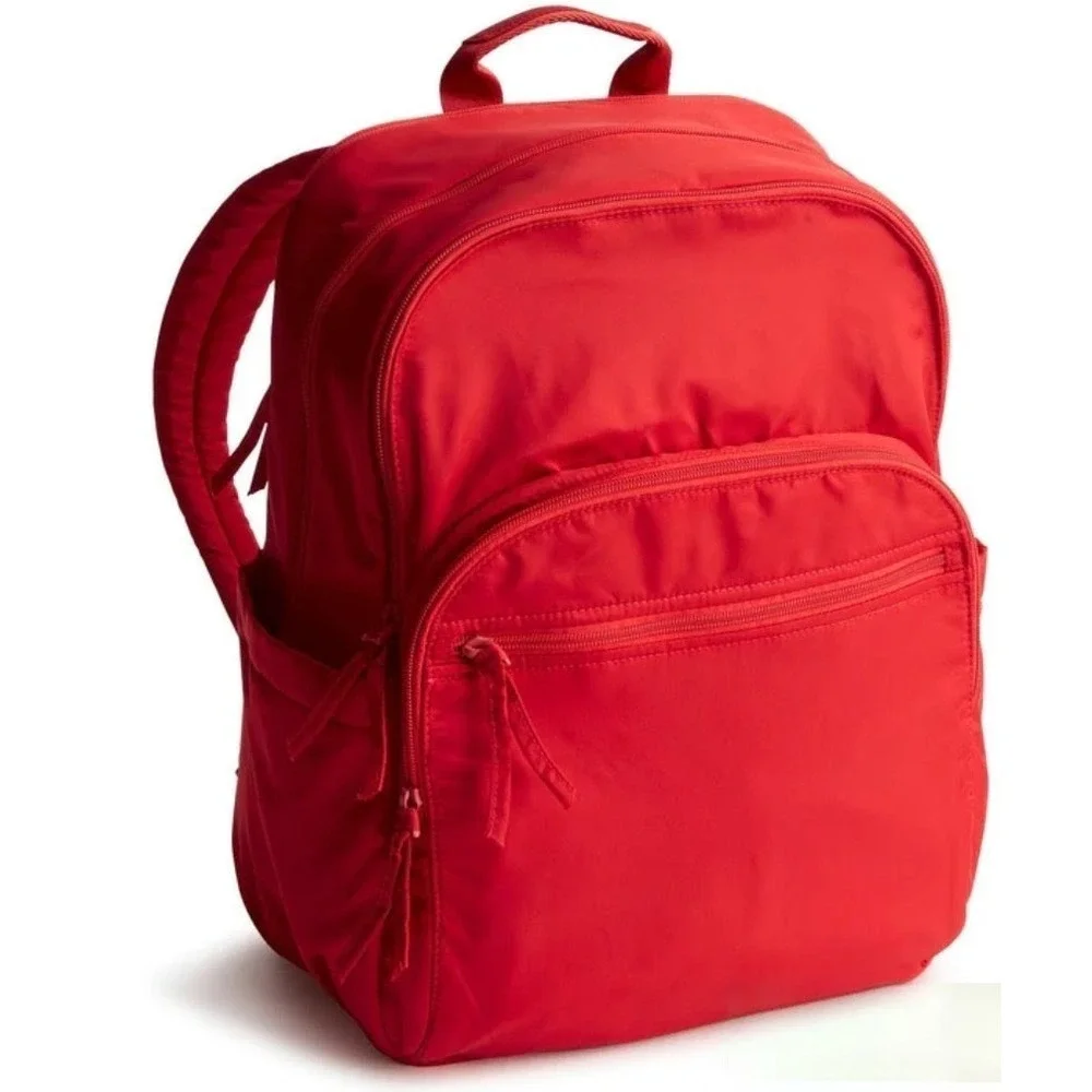 Vera Bradley backpack Large Bancroft Nylon Goji Berry Red Bookbag NEW $150